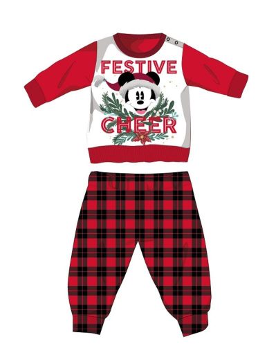 Disney Mickey mouse winter thick Christmas baby pajamas - cotton flannel pajamas - red-black - 98