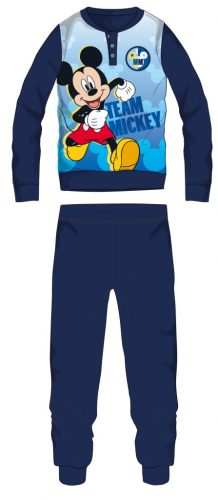 Disney Mickey Mouse Fleece-Pyjama – Winterdicker Kinder-Pyjama – Dunkelblau – 104