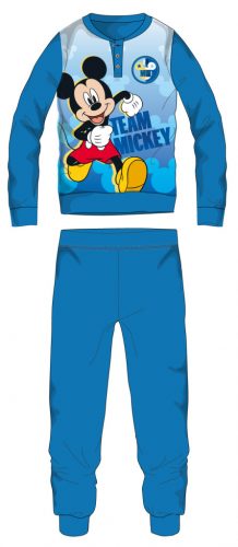 Disney Mickey Mouse Fleece-Pyjama – winterdicker Kinder-Pyjama – Hellblau – 104