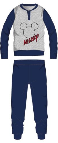 Disney Mickey Mouse men's thin cotton pajamas - jersey pajamas - light gray-dark blue - S