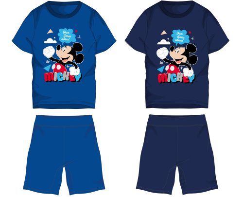 Disney Mickey mouse cotton summer ensemble - T-shirt-shorts set - medium blue - 122