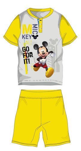 Disney Mickey Mouse Sommer-Kurzarm-Kinderpyjama – Pyjama aus Baumwolljersey – Gelb – 104