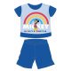 Disney Mickey Mouse summer short-sleeved baby pajamas - cotton jersey pajamas - with heart pattern - medium blue - 86