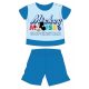 Disney Mickey Mouse summer short-sleeved baby pajamas - cotton jersey pajamas - with Mickey Superstar lettering - medium blue - 80