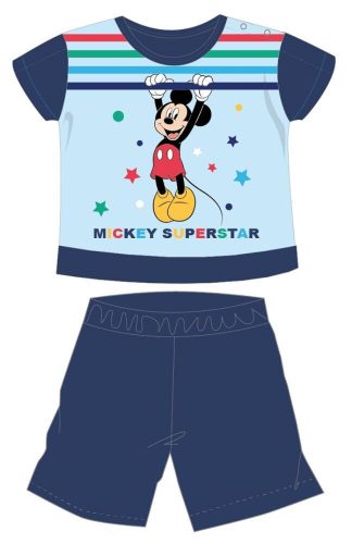 Disney Mickey egér nyári rövid ujjú baba pizsama - pamut jersey pizsama - sötétkék - 80