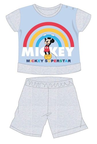 Letné detské pyžamo s krátkym rukávom Disney Mickey mouse - bavlnené džersejové pyžamo - šedé - 80