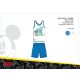 Disney Mickey mouse summer sleeveless children's pajamas - cotton pajamas - light blue - 104