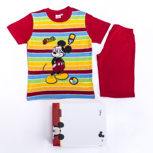 Pijamale din bumbac pentru bebelusi Mickey mouse - pijamale cu maneca scurta - ansamblu de vara - rosu - 104