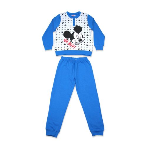 Pijamale de iarnă flanel pentru copii - Mickey mouse - albastru mediu - 104