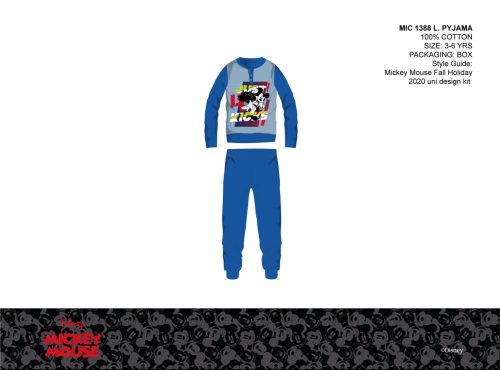 Disney Mickey mouse thin cotton children's pajamas - jersey pajamas - medium blue - 104