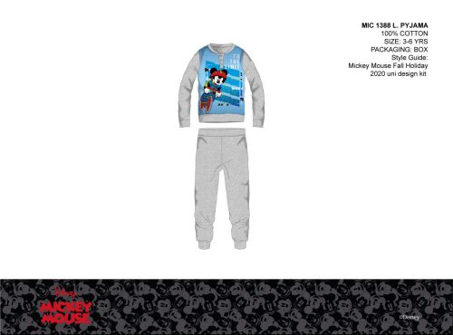 Disney Mickey Mouse Kinderpyjama aus dünner Baumwolle – Jersey-Pyjama