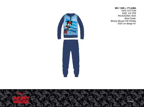 Disney Mickey Mouse Kinderpyjama aus dünner Baumwolle – Jersey-Pyjama – Dunkelblau – 104