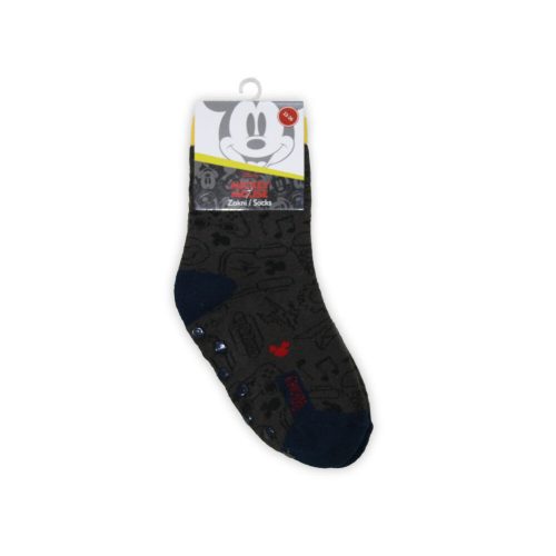 Non-slip children's ankle socks - Mickey Mouse - plush - anthracite - 23-26