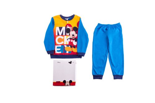 Flanell-Kinderpyjama - Mickey Mouse - Mittelblau - 104