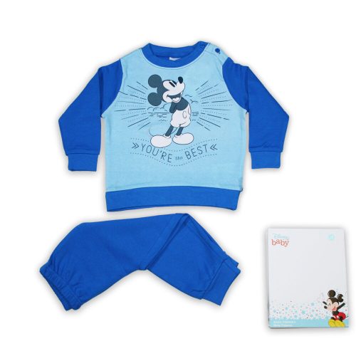 Pijamale de iarnă din bumbac gros pentru bebeluși - Mickey mouse - the Best - albastru mediu - 80