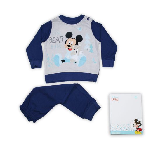 Pijamale de iarnă din bumbac gros - Mickey mouse - albastru închis - 86