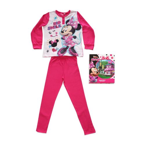 Dlouhé tenké bavlněné dětské pyžamo - Minnie mouse - Jersey - růžová - 104