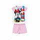 Summer short-sleeved children's cotton pajamas - Disney Minnie mouse - light pink - 110