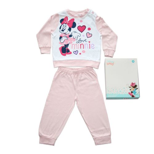 Pigiama lungo e sottile per bebè in cotone - la dolce Minnie - Jersey - rosa chiaro - 86