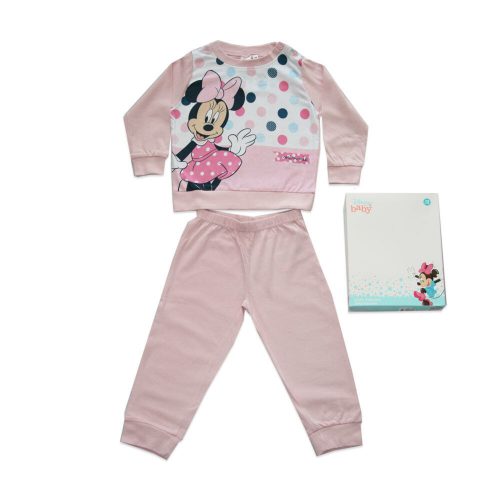 Pigiama lungo per bebè in cotone sottile - Minnie Mouse a pois - Jersey