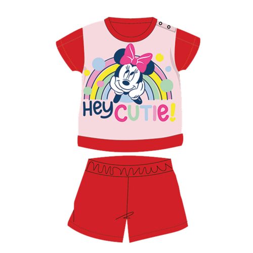 Pigiama estivo per bebè in cotone a maniche corte - Disney Minnie Mouse - rosso - 80