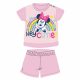 Sommerlicher Kurzarm-Babypyjama aus Baumwolle - Disney Minnie Mouse - hellrosa - 80er Jahre