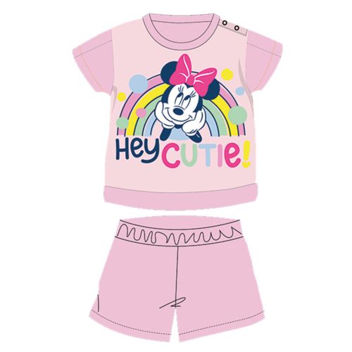 Summer short-sleeved cotton baby pajamas - Disney Minnie Mouse - light pink - 92