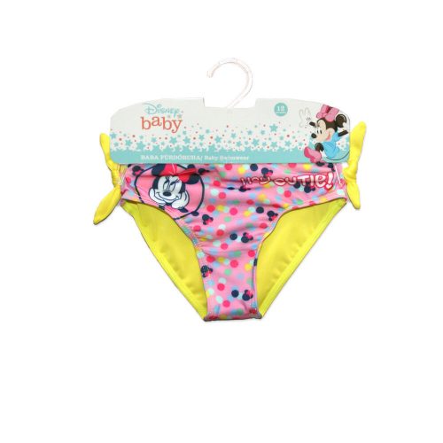 Baby swimsuit bottoms for little girls - Minnie Mouse - with Hey cutie inscription - yellow - 86