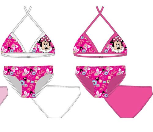 Disney Minnie Mouse two-piece swimsuit for girls - with flower pattern - white - 104