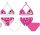 Costume da bagno in due pezzi Disney Minnie Mouse per ragazze - con motivo floreale - rosa - 110