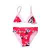 Costum de baie Disney Minnie Mouse din două piese pentru fete - cu model de flori - roz deschis - 104