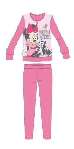 Disney Minnie Mouse Winter-Kinderpyjama aus Baumwolle – Interlock-Pyjama – mit Schmetterlingsmuster – Rosa – 110