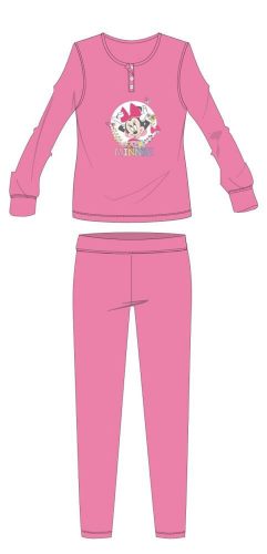 Disney Minnie Mouse Winter-Kinderpyjama aus Baumwolle – Interlock-Pyjama – Rosa – 110