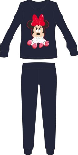 Disney Minnie Mouse Damen-Pyjama aus dünner Baumwolle – Jersey-Pyjama – Dunkelblau – S