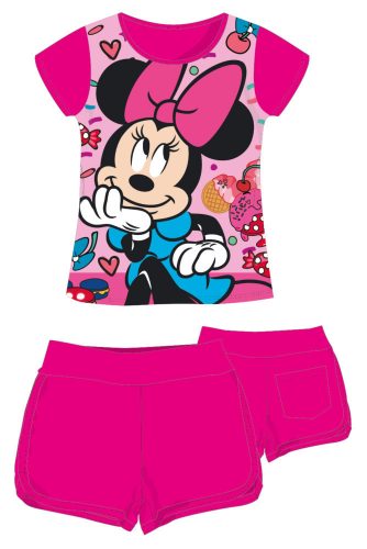 Disney Minnie egér pamut nyári együttes - póló-rövidnadrág szett - pink - 104