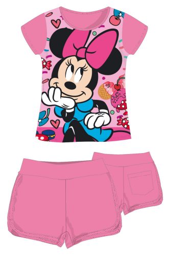 Disney Minnie Mouse Baumwoll-Sommer-Ensemble – T-Shirt-Shorts-Set – Rosa – 110