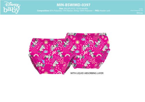 Pannolino da bagno per bambina Disney Minnie Mouse - rosa - 74-80