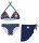 Disney Minnie Mouse swimsuit set - bikini with triangle top + skirt for little girls - dark blue - 104