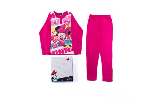 Dlouhé tenké dětské pyžamo - Minnie mouse - 104 - růžové