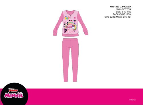 Disney Minnie Mouse Kinderpyjama aus dünner Baumwolle – Jersey-Pyjama – Rosa – 110