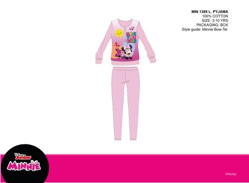 Pijamale pentru copii din bumbac subțire Minnie mouse Disney - pijamale din jerse - roz deschis - 104