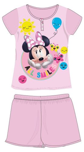 Pijamale de vară Disney Minnie mouse cu mâneci scurte pentru copii - pijamale din jerseu de bumbac - roz deschis - 110