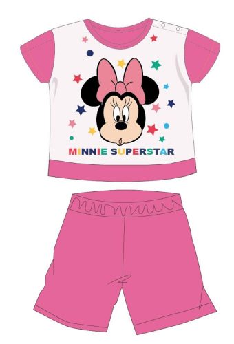 Disney Minnie Mouse summer short-sleeved baby pajamas - cotton jersey pajamas - pink - 80