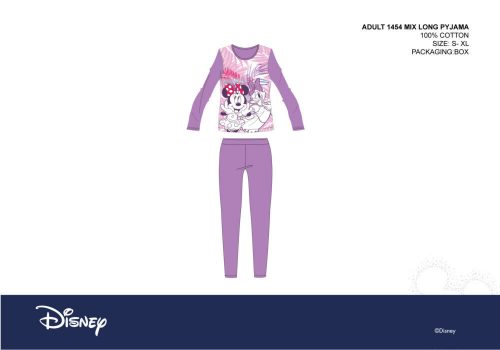 Pigiama jersey Disney Minnie Mouse da donna - pigiama di cotone - viola - XS