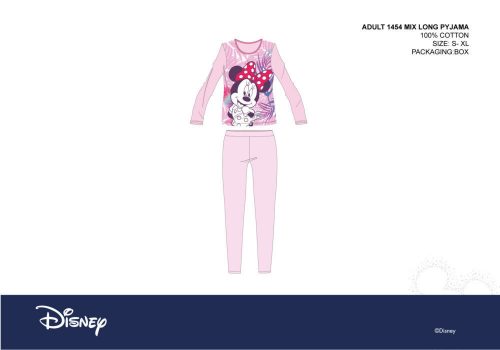 Disney Minnie Mouse women's jersey pajamas - cotton pajamas - light pink-purple - XS