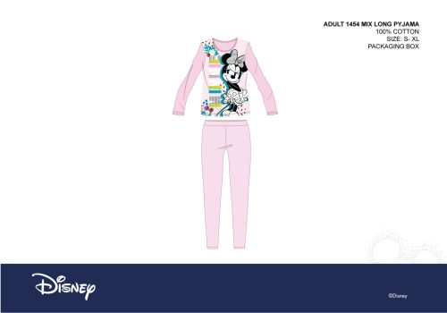 Dámske džersejové pyžamo Disney Minnie Mouse - bavlnené pyžamo - svetloružové - M