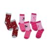 Kinder-Söckchen aus Baumwolle – 3 Paar – Minnie Maus – rosa-rot-rosa – 27–30