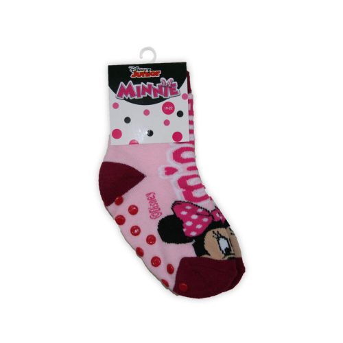 Calzini antiscivolo per bambini - Minnie mouse - peluche - scritta Minnie - rosa - 27-30