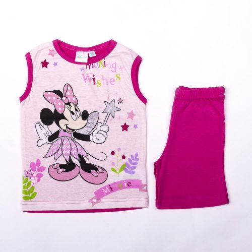 Minnie mouse girl's cotton summer ensemble - t-shirt-shorts set - pink - 92