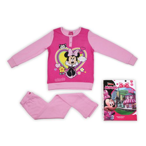 Winter-Kinderpyjama aus Baumwolle – Minnie Maus – Hellrosa – 128